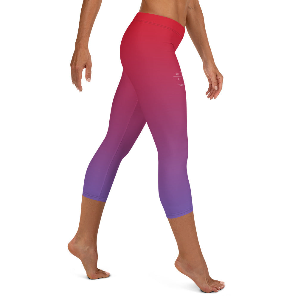 Magenta Aurora FLAKOUT Sport Women's Capri Leggings - FLAKOUT