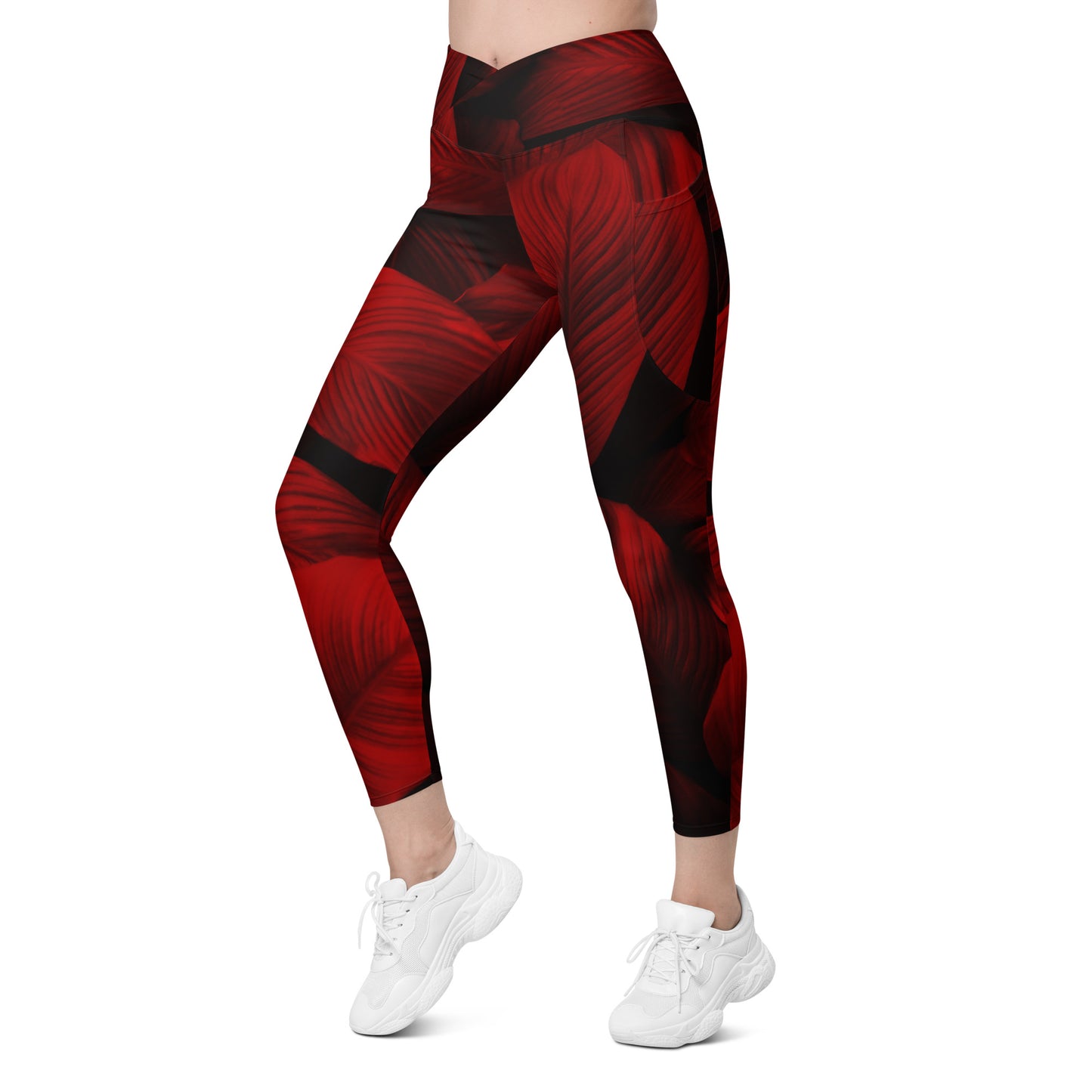 Redveil Women's Recycled Crossover Leggings With Pockets - FLAKOUT