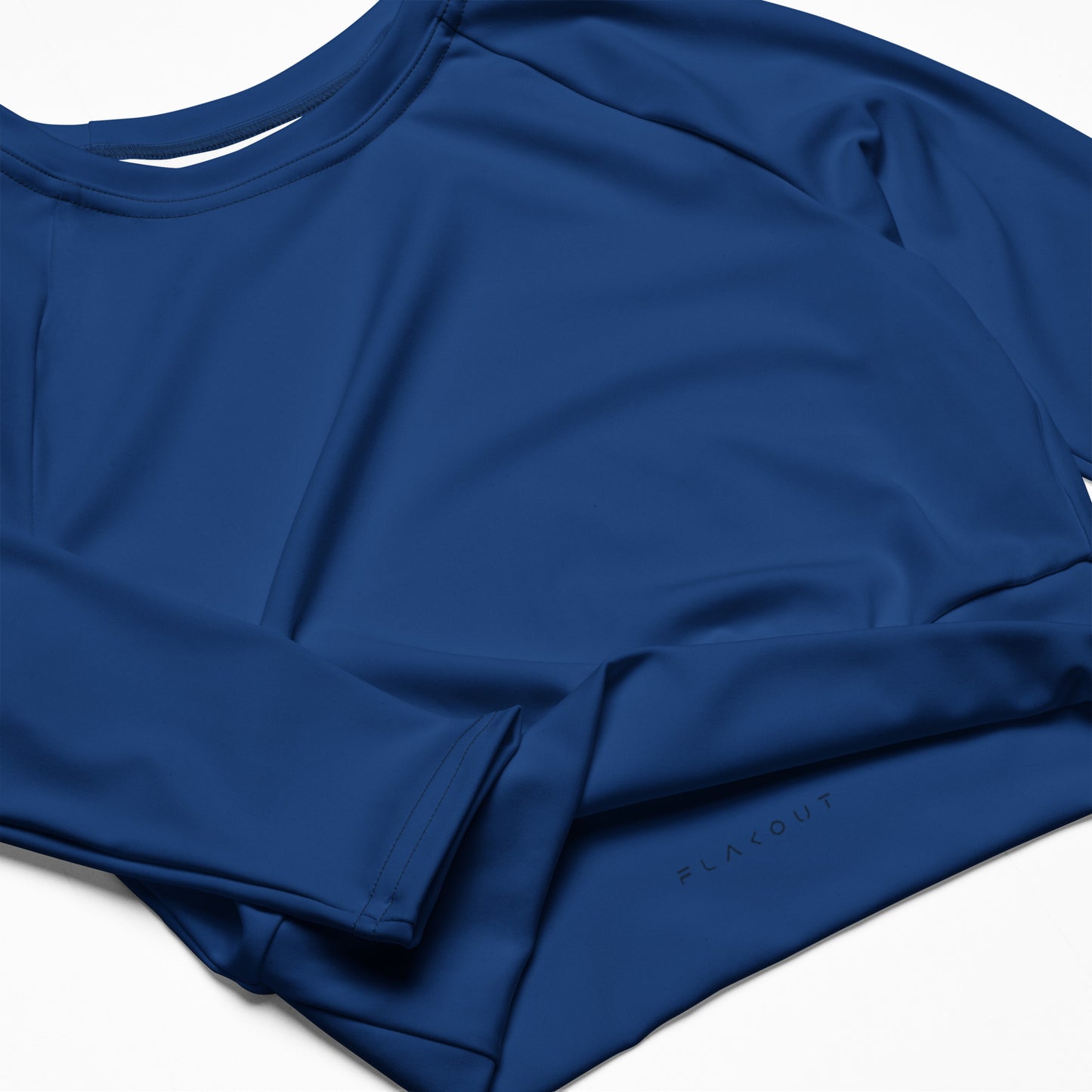 Women's Recycled Long-sleeve Crop Top - Dark Cerulean