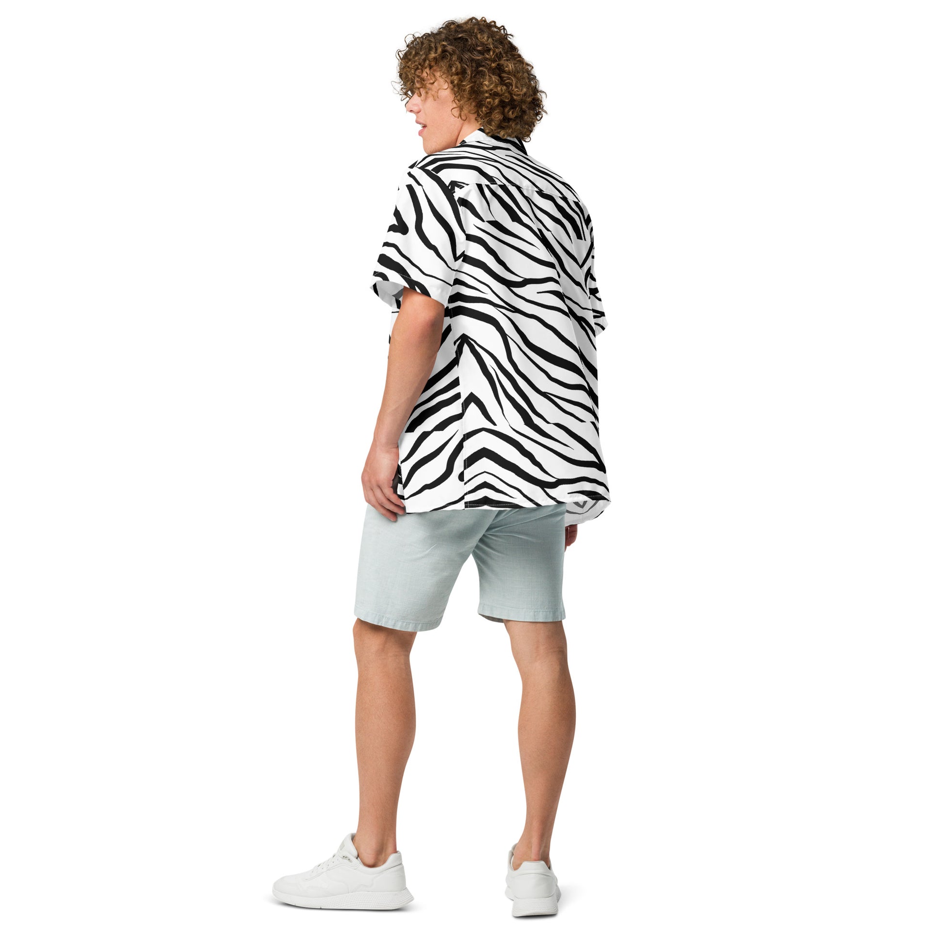 Striped Zebra Vibrance Button Shirt - FLAKOUT