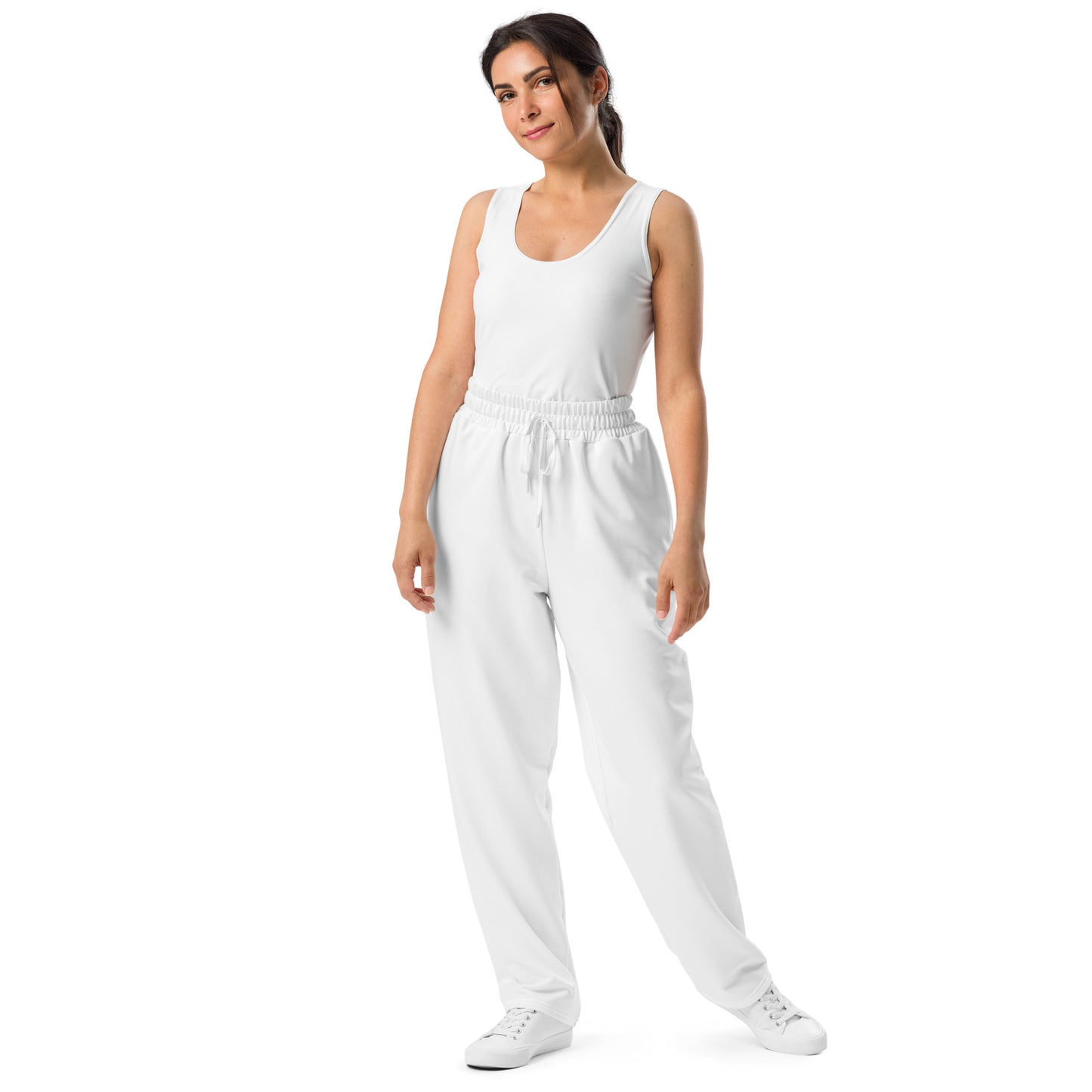 Unisex Wide-leg Recycled Joggers - White - FLAKOUT