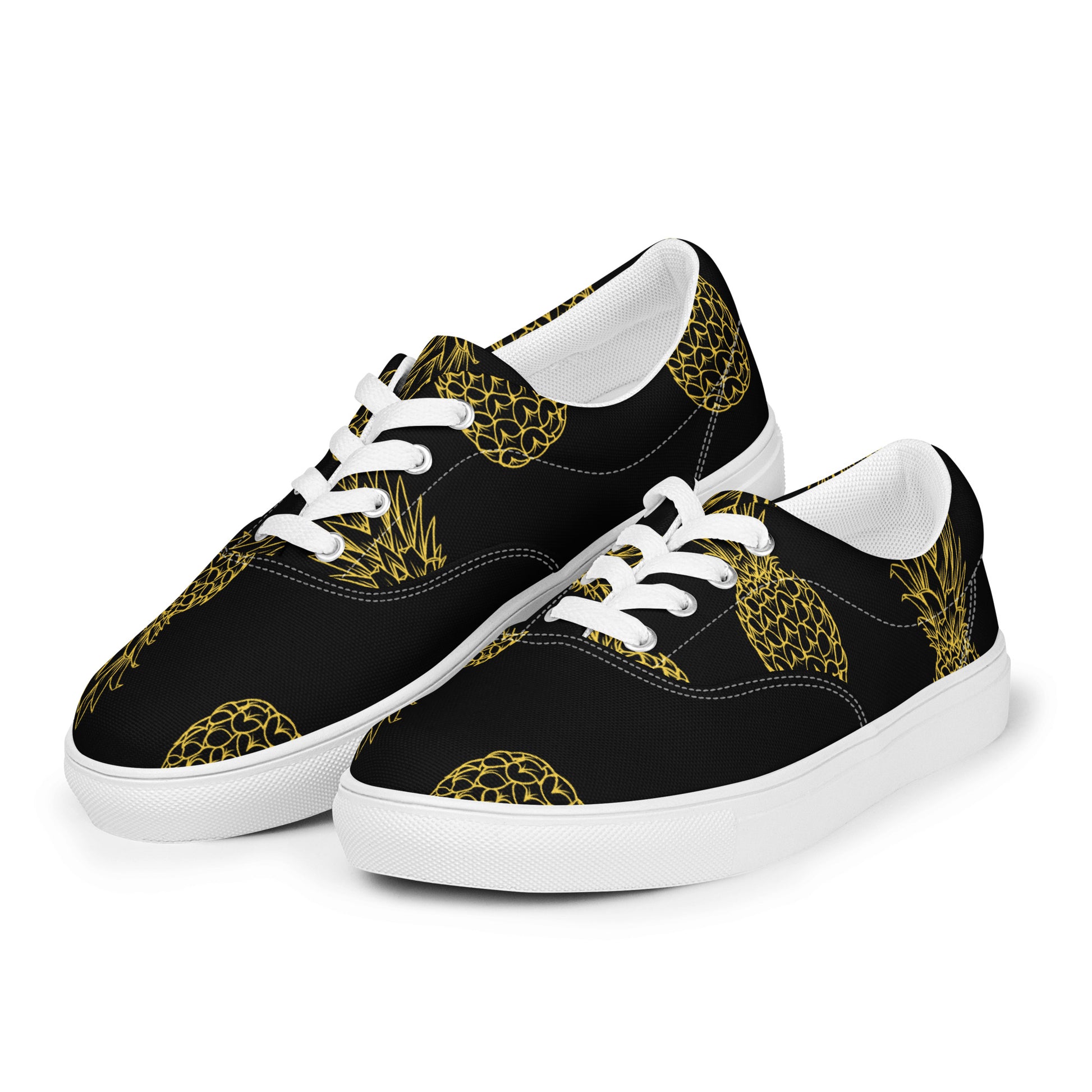 Pineapple Bliss Men’s Lace-up Canvas Shoes - FLAKOUT