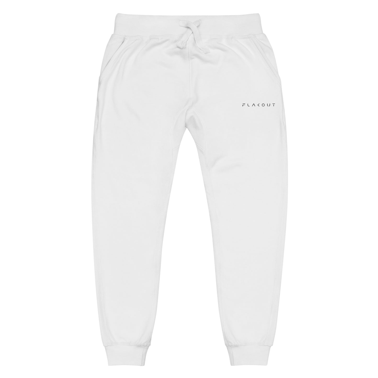 Fleece Sweatpants Flakout Embroidered Logo White - FLAKOUT