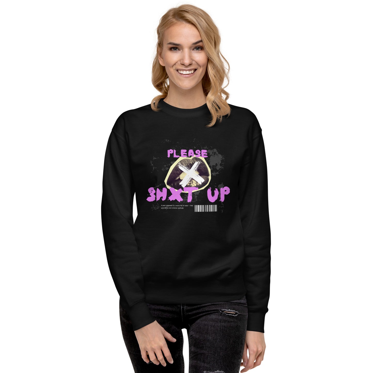 Please Shxt Up Unisex Fleece Sweatshirt - FLAKOUT