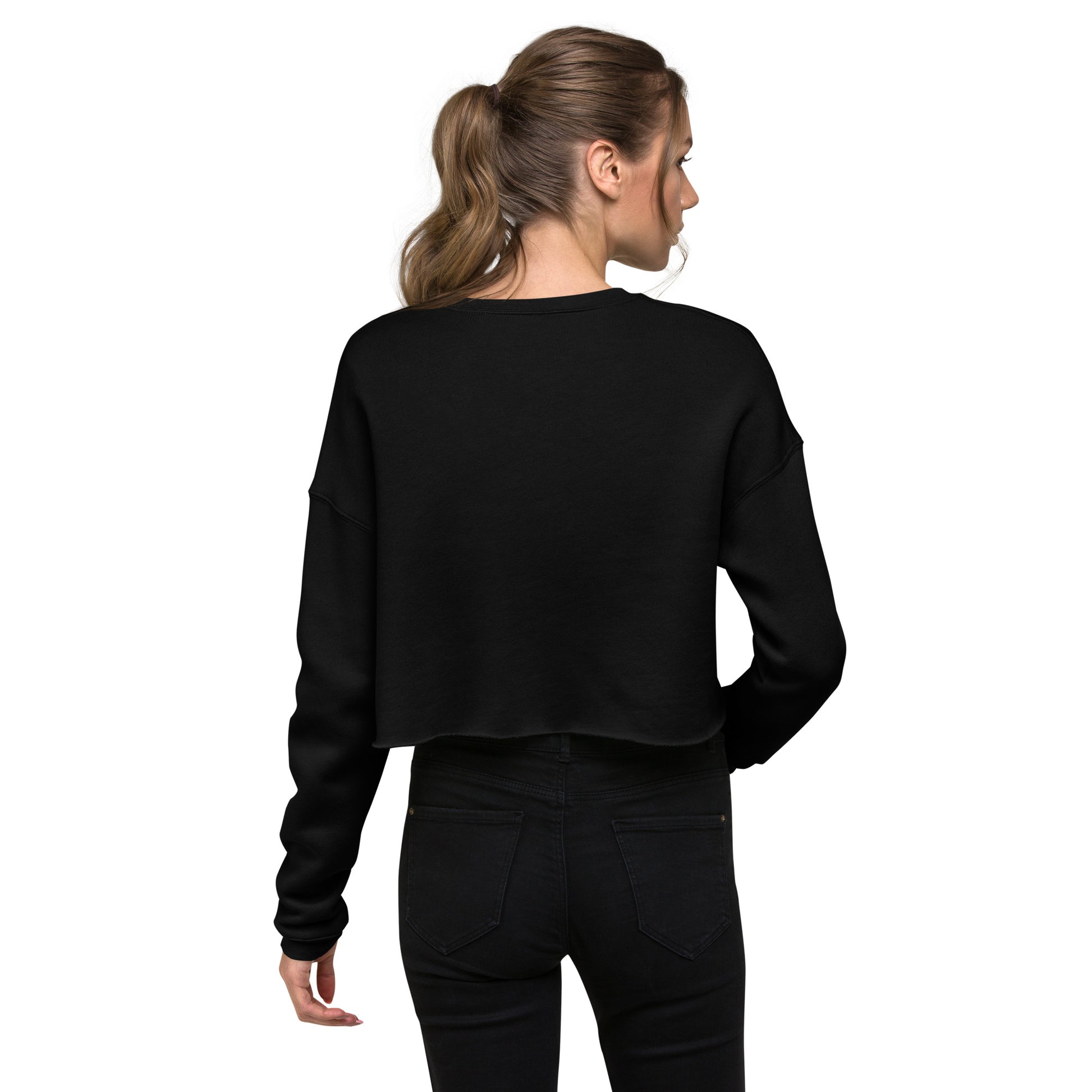 Lunar Eclipsis Women's Crop Sweatshirt - Black - FLAKOUT