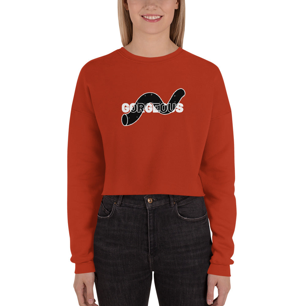 Gorgeous Opullent Allure Women's Crop Sweatshirt - Brick - FLAKOUT