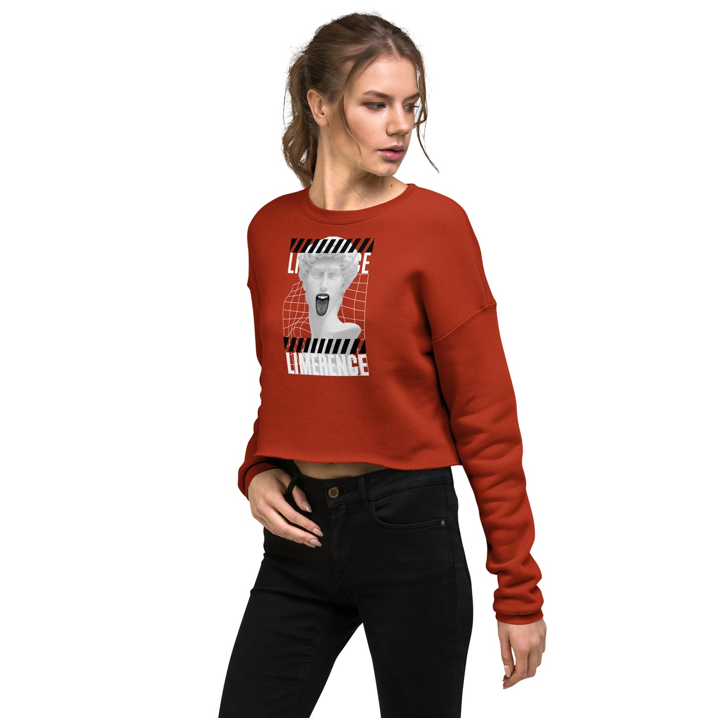 Limerence Women's Crop Sweatshirt - Brick - FLAKOUT