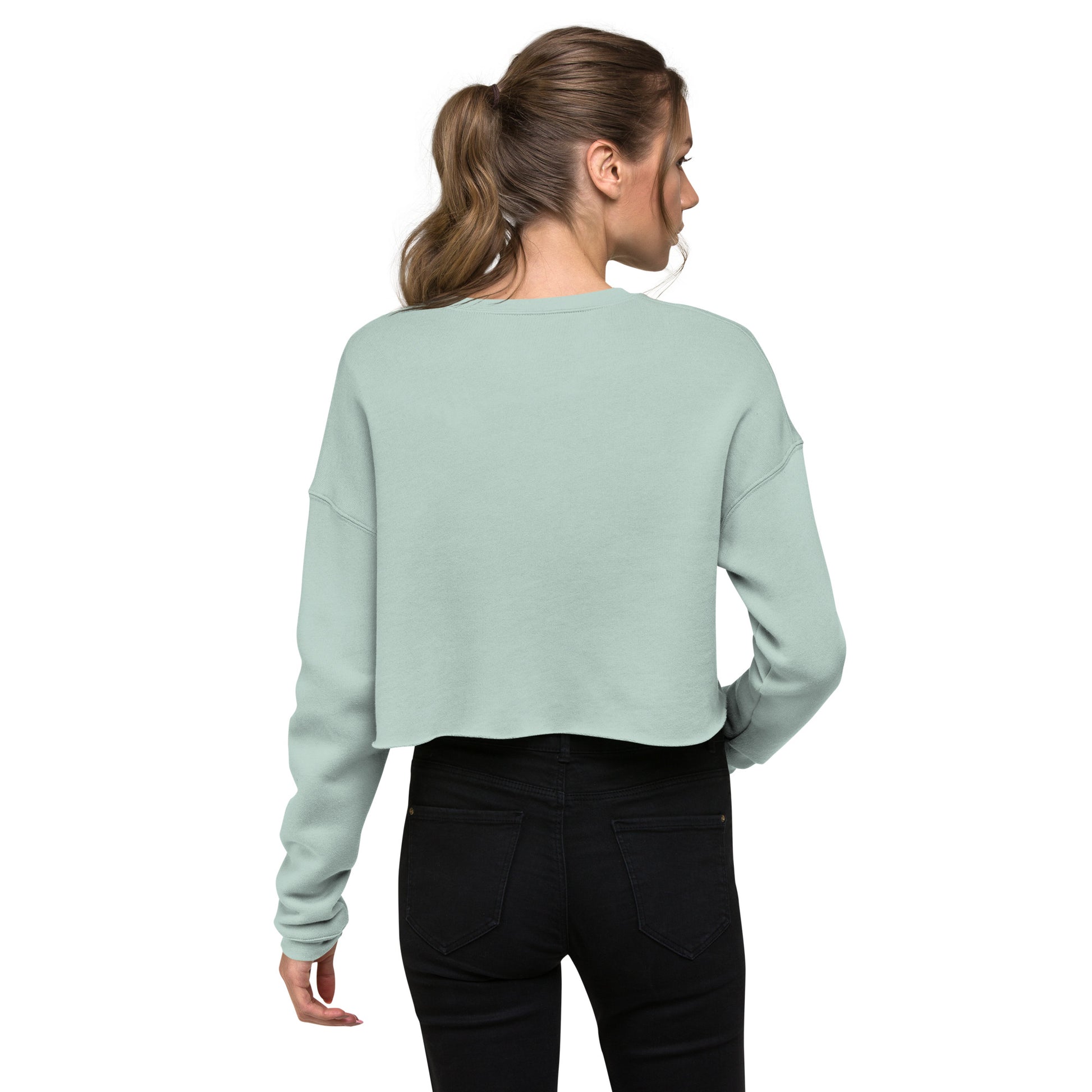 Astronaut Women's Crop Sweatshirt - Dusty Blue - FLAKOUT