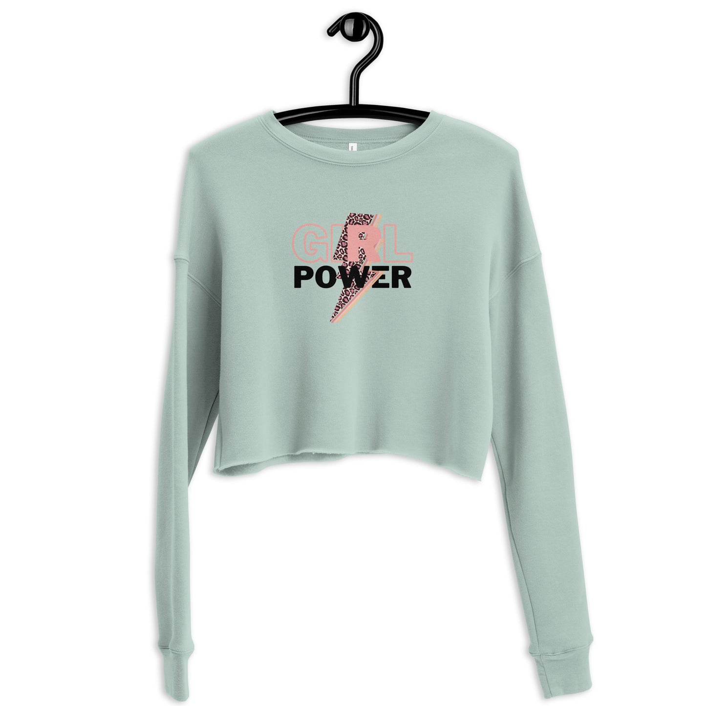 Queenly Girl Power Rebellion Women's Crop Sweatshirt - Dusty Blue - FLAKOUT