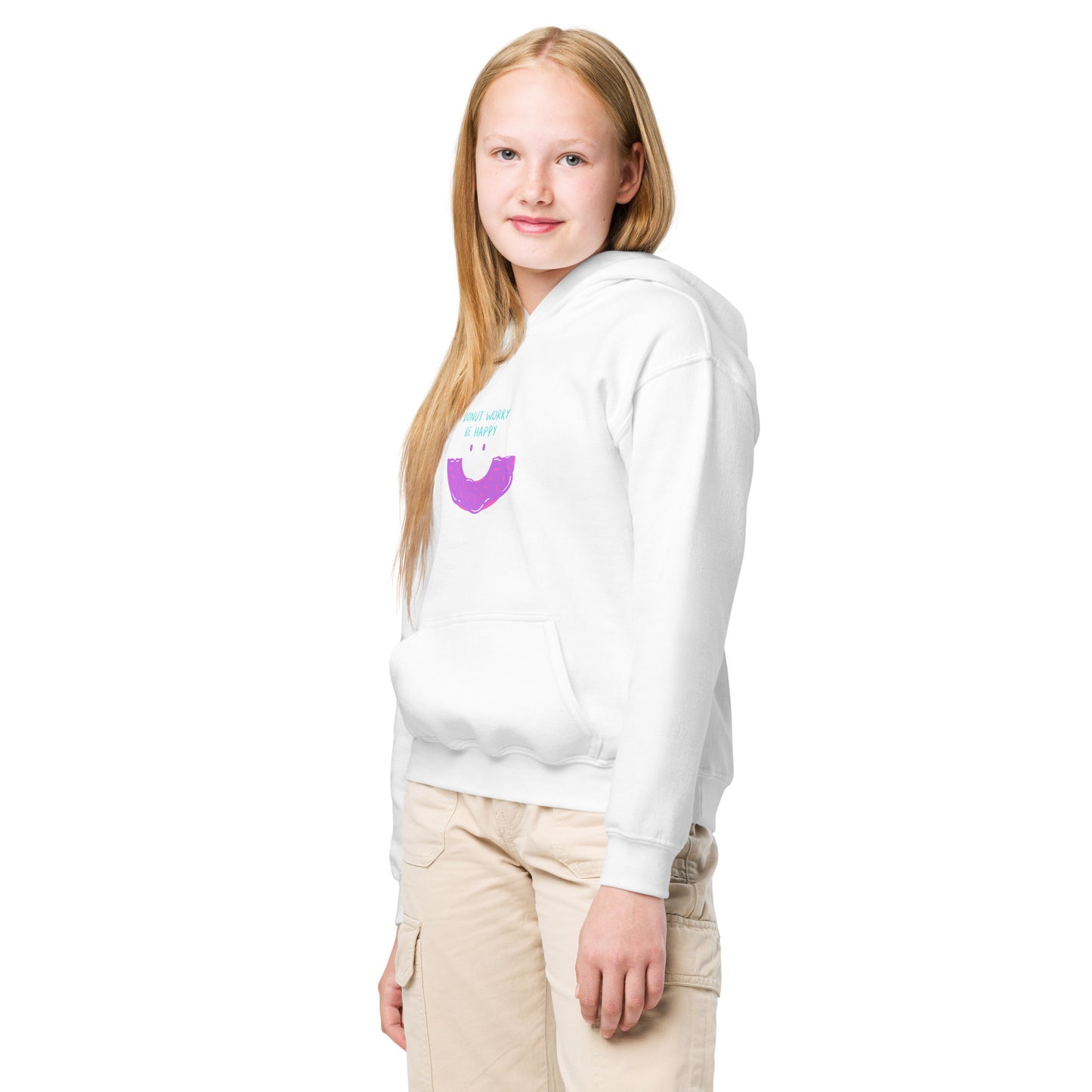 Donut Worry Be Happy Girl's Snug Blend Hoodie - FLAKOUT